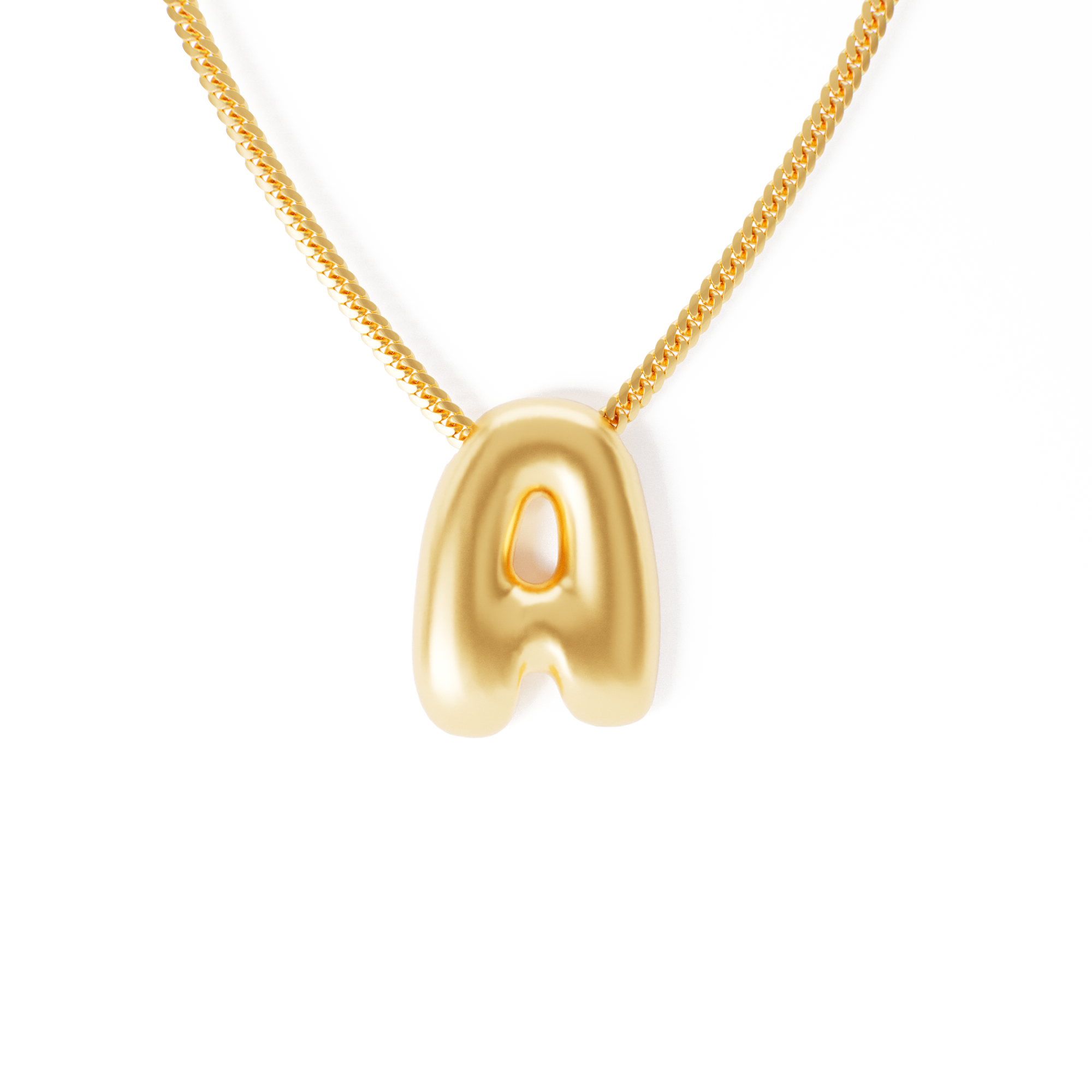 Gold Bubble Letter Pendant