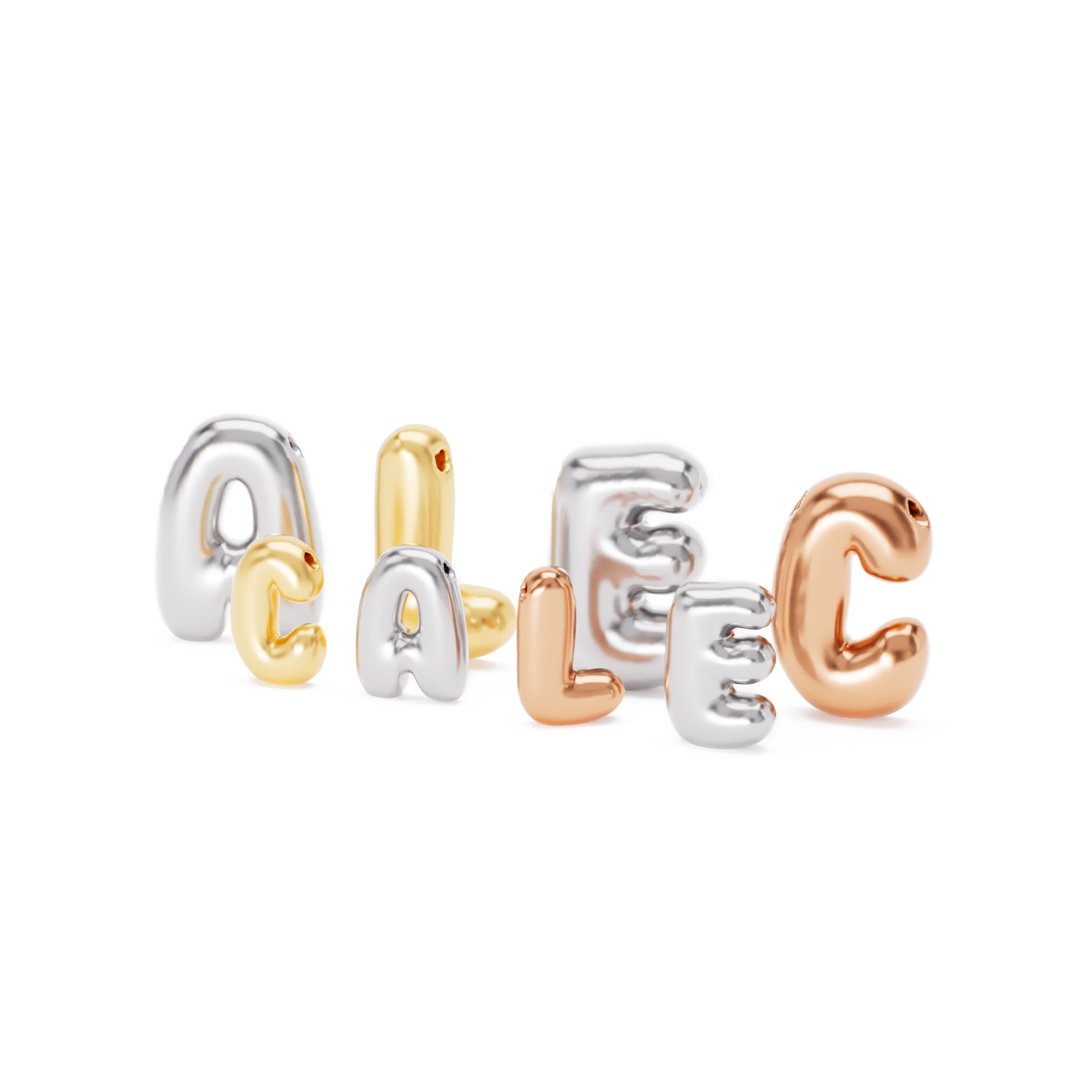 Gold Bubble Letter Pendant