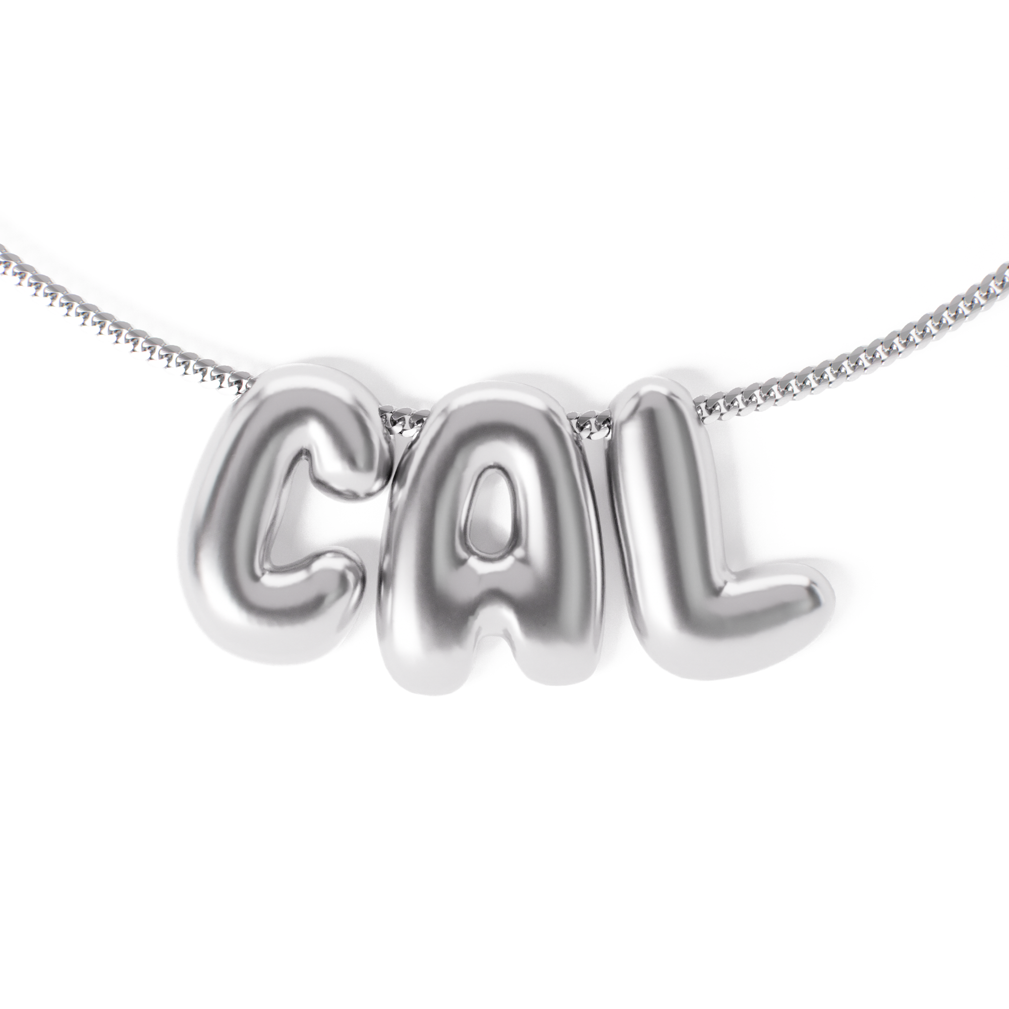 Silver Bubble Letter Pendant