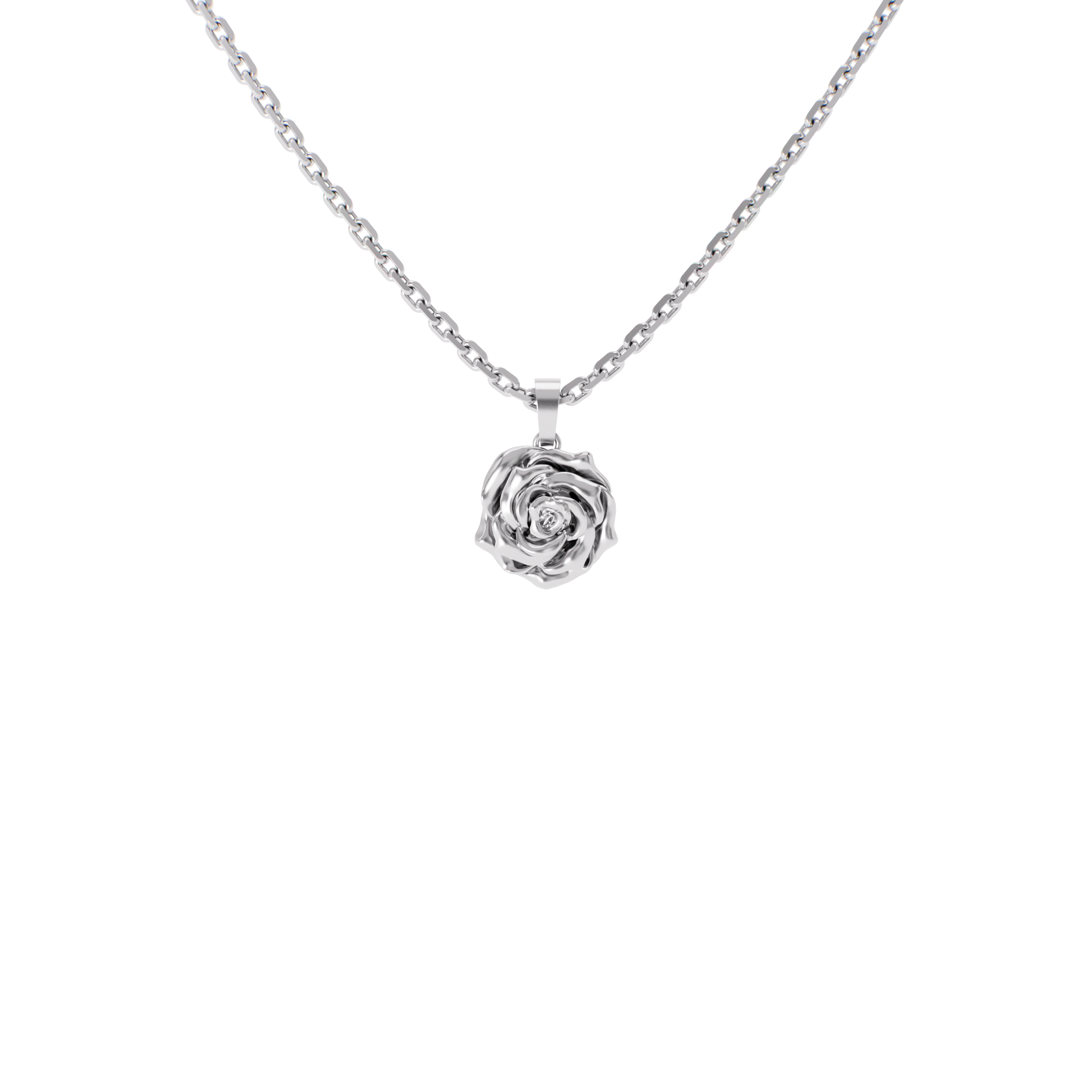 Silver Rose Pendant