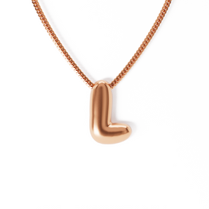 Rose Gold Bubble Letter Pendant