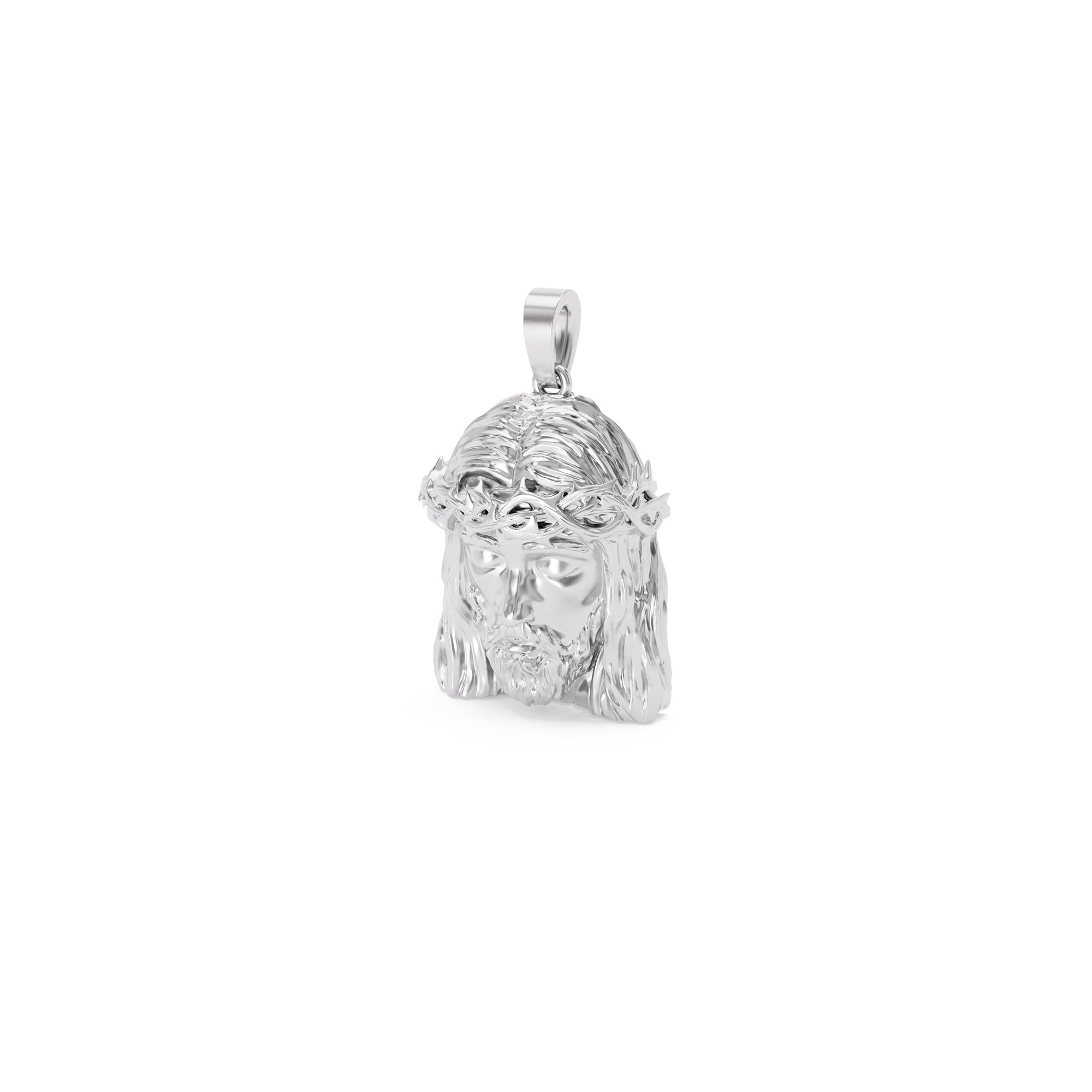 Mini Silver Jesus Head Pendant
