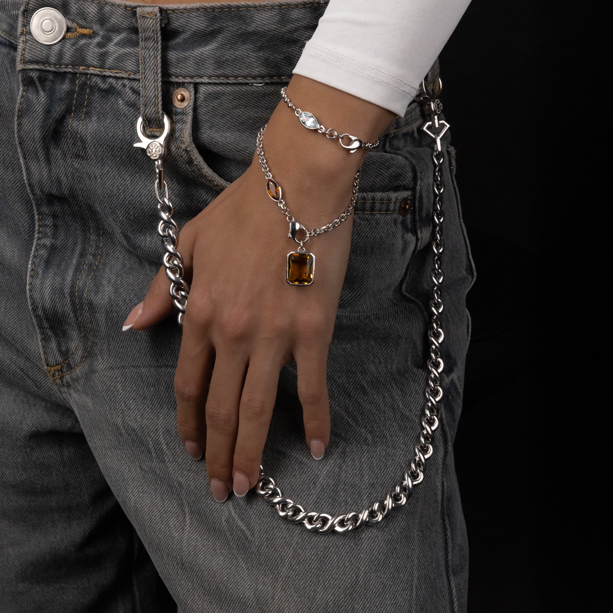 Silver Signature Charm Ball Bracelet