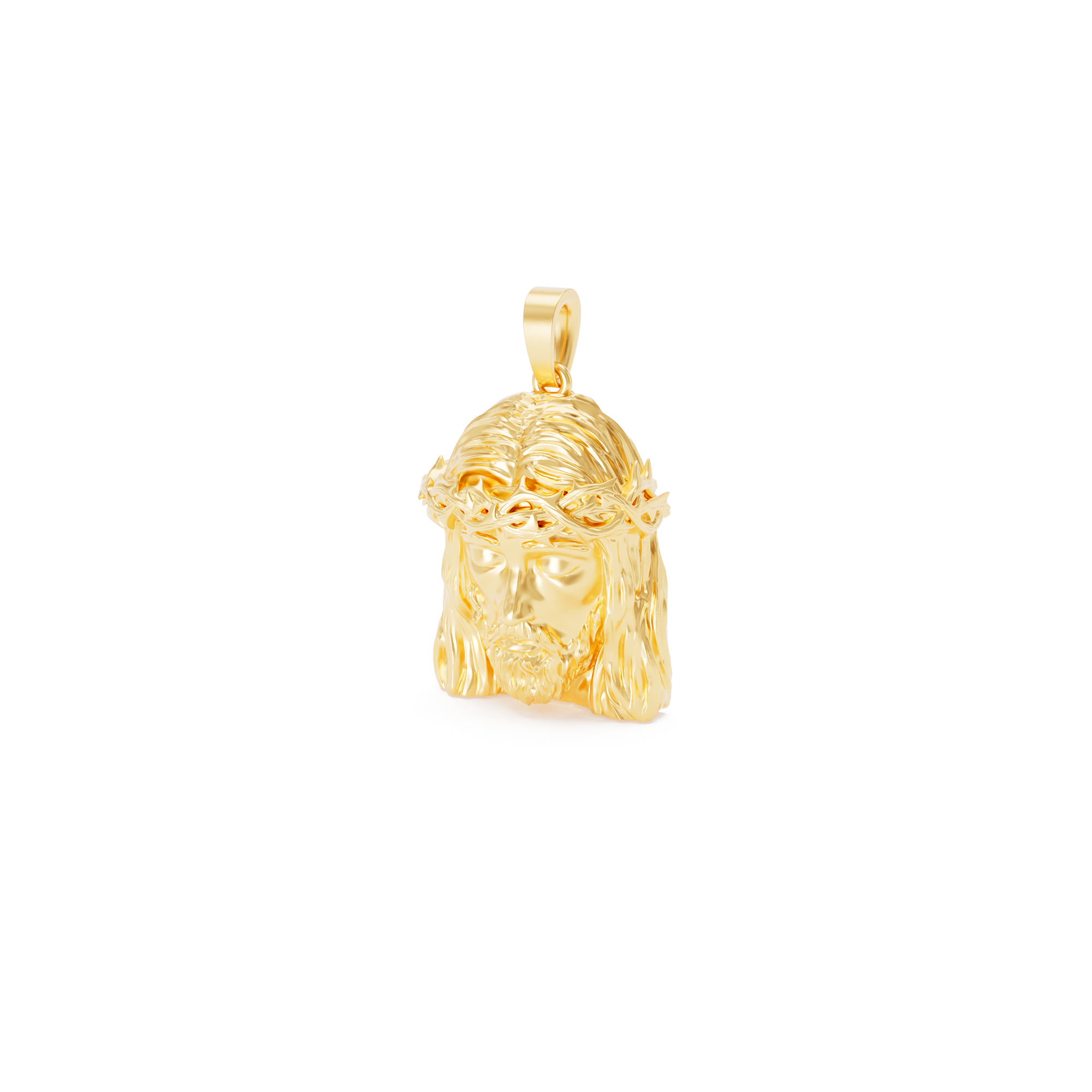 Mini Gold Jesus Head Pendant